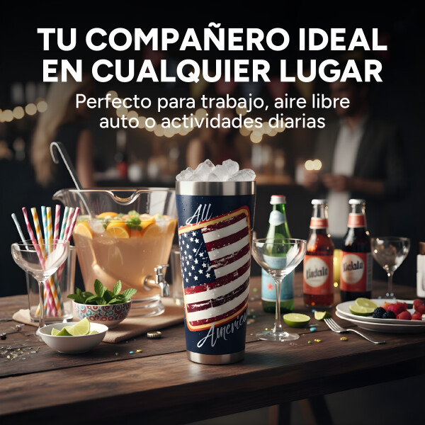 Vaso Térmico Tapa Antiderrames 650ml Aislante Frio Calor Color Azul