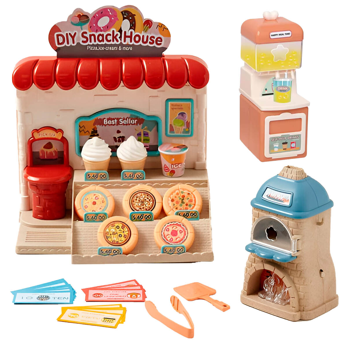 Set De Cocina Completa Horno Pizzero Juguete Roles - Jug019010 