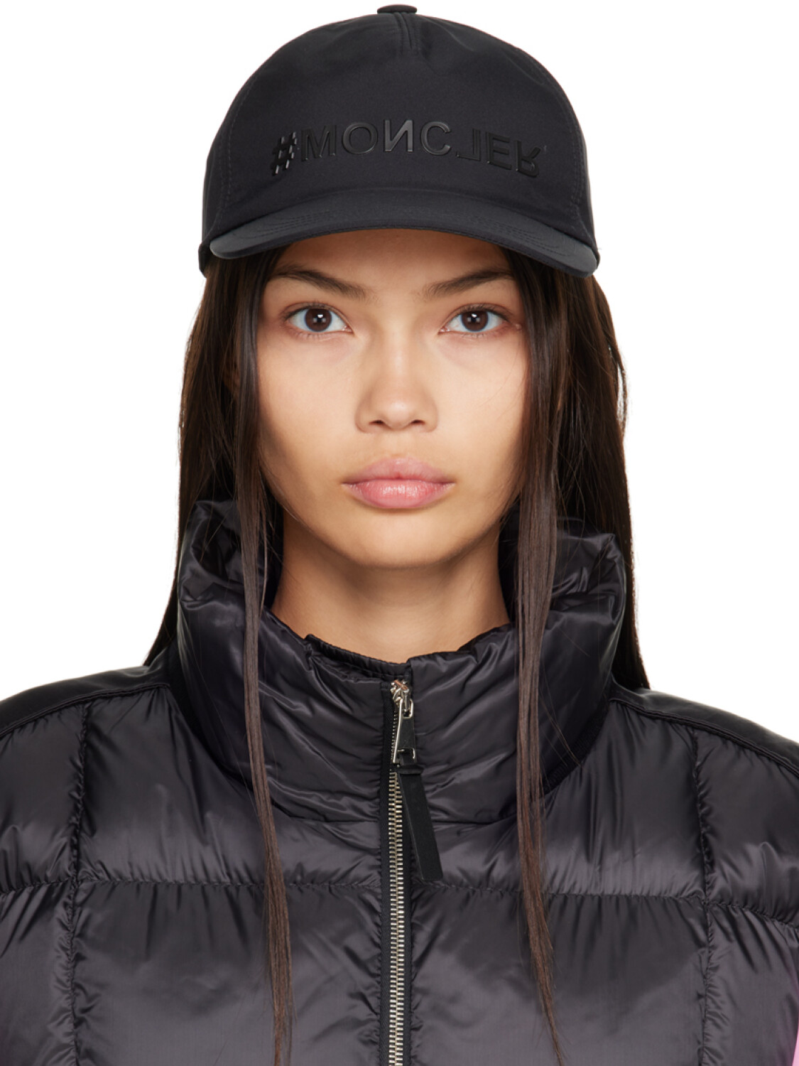 Moncler -Gorro con visera de poliéster Negro