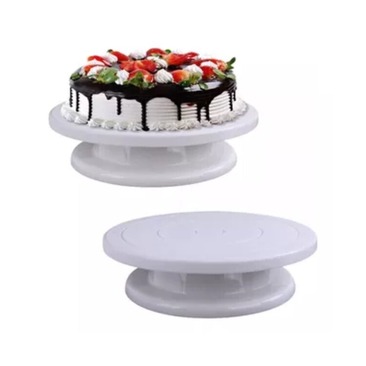 PLATO GIRATORIO PARA DECORAR TORTAS BLANCO