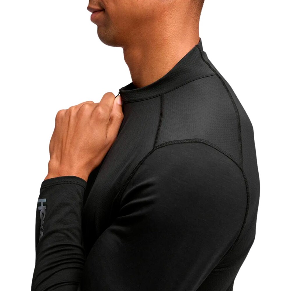Hoka Buzo SkyBreeze Long Sleeve Zip Hombre - Negro Negro-Negro