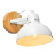 Lampara Aplique De Pared Nordico Metal Y Madera Moderno Blanco