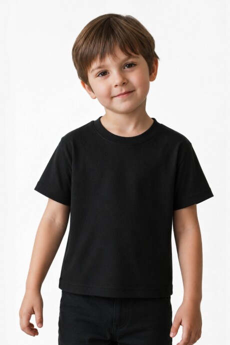 Remera Básica Infantil en Algodón Negro