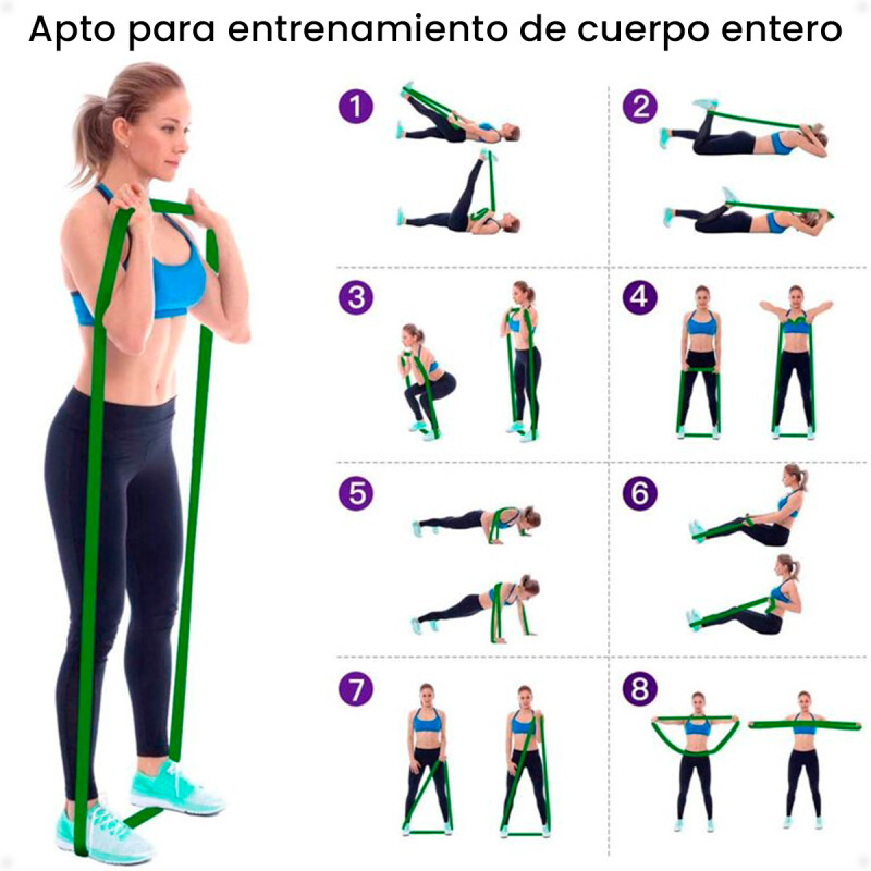 Bandas Elásticas De Resistencia Fitness Pilates x5 Gym Bandas Elásticas De Resistencia Fitness Pilates x5 Gym