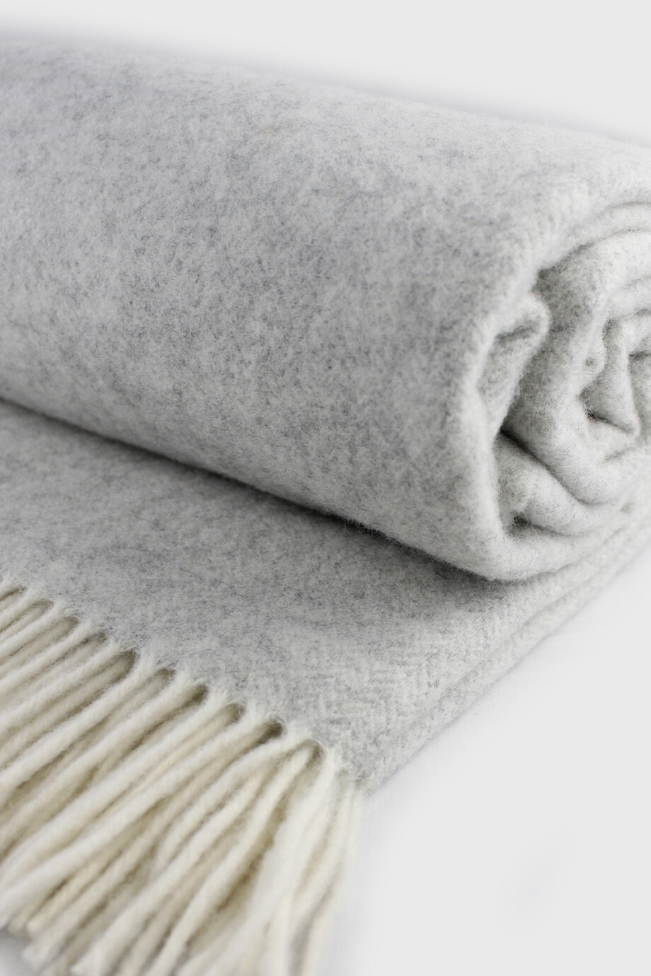 Manta 100% Lana Gris Claro