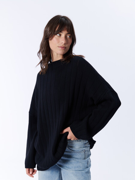 Buzo Punto Oversize Negro