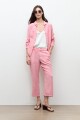 Camisa clasica lino rosado melange