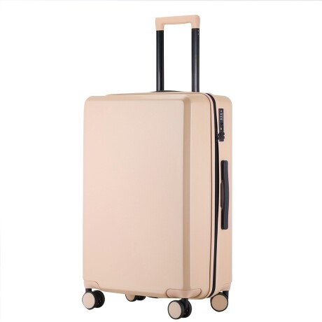 Valija Mediana Rígida Con Ruedas 360° Liviana y Compacta Salmon/negro