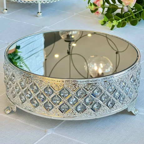 Bandeja Metálica Circular Decorativa Espejada Ø 41cm Bandeja Metálica Circular Decorativa Espejada Ø 41cm