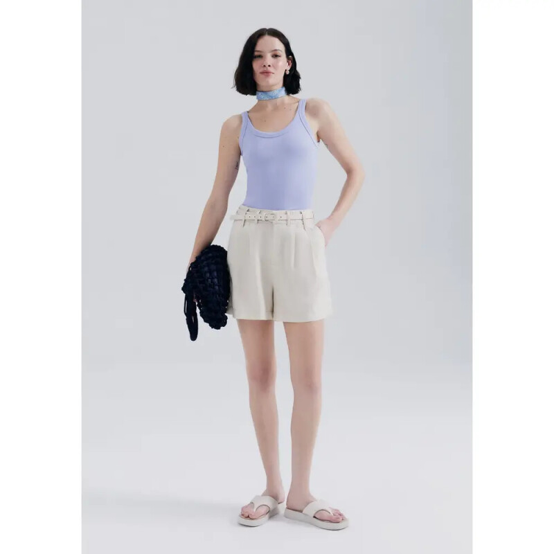 SHORTS FEM CINZA CLARO