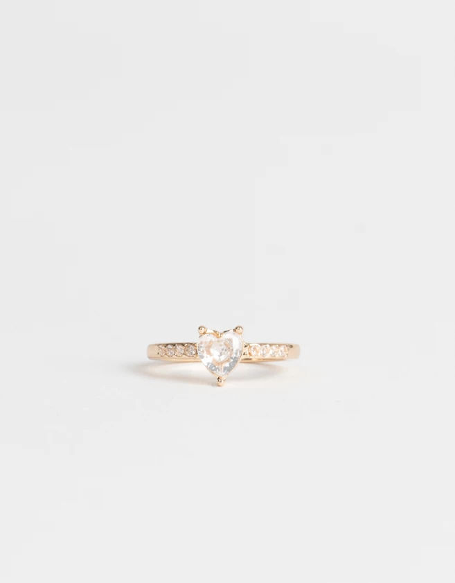 Anillos Chicos Anillo Mediano Y Grande Con Corazon - Dorado