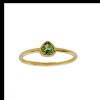 Anillo Lagrima- Plata rodinada con micra oro 18k- Piedra Peridoto-AN2005 conpiedra