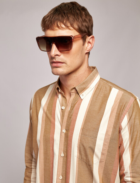 Camisa rayas beige