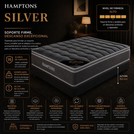 Colchon de resortes 2 Plazas Hamptons Silver Colchon de resortes 2 Plazas Hamptons Silver