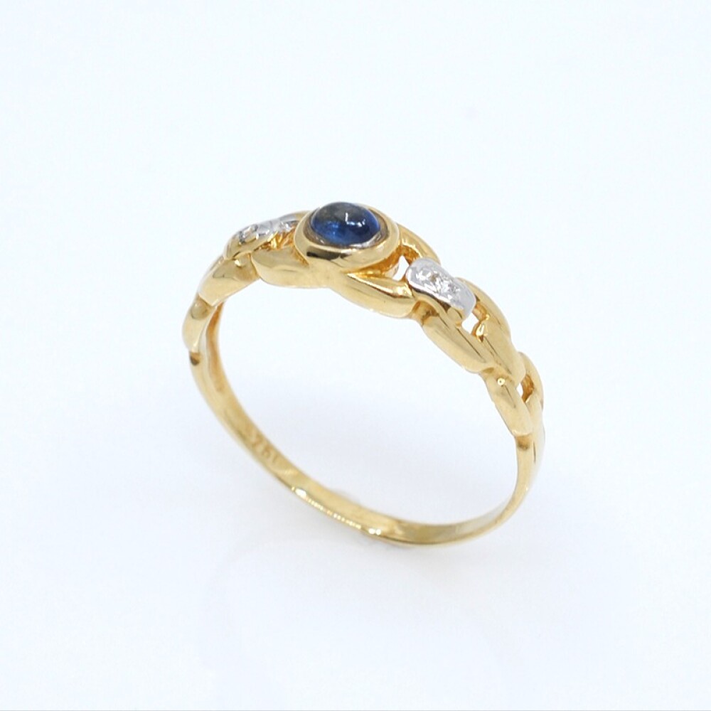 Anillo oro 18k , zafiro y brillantes Anillo oro 18k , zafiro y brillantes