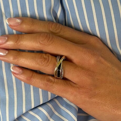 Anillo Tiberia Black - Plata y Oro Anillo Tiberia Black - Plata y Oro