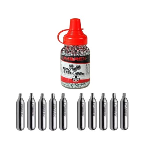Balines De Acero 4,5mm 1500 Unidades + 10 Garrafa Co2 Umarex Balines De Acero 4,5mm 1500 Unidades + 10 Garrafa Co2 Umarex