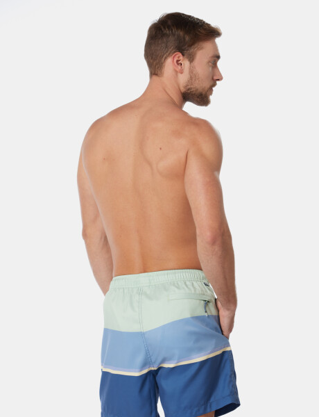 SHORT DE BAÑO RAYADO Azul