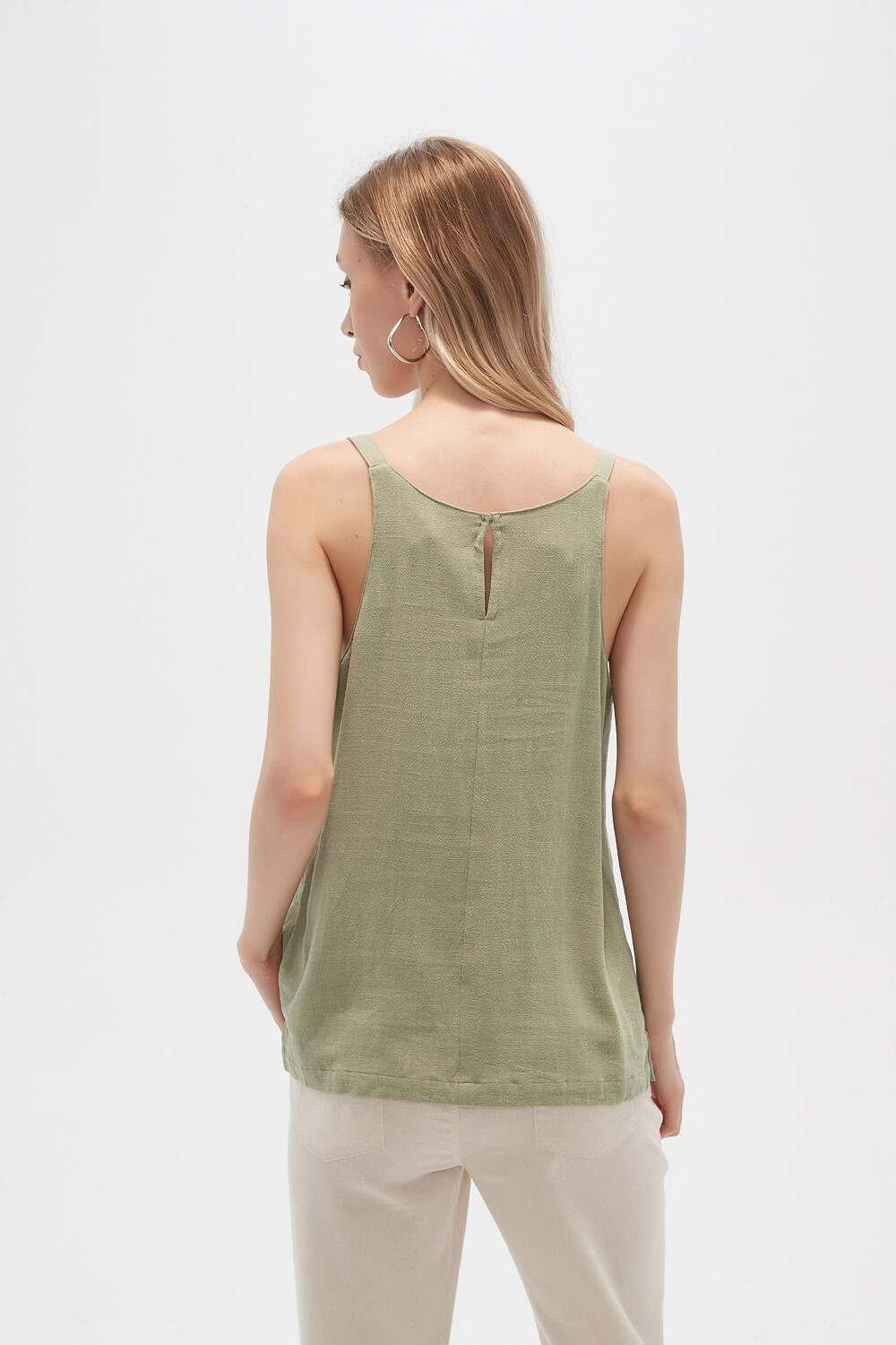 Musculosa Zelofa Verde Azulado