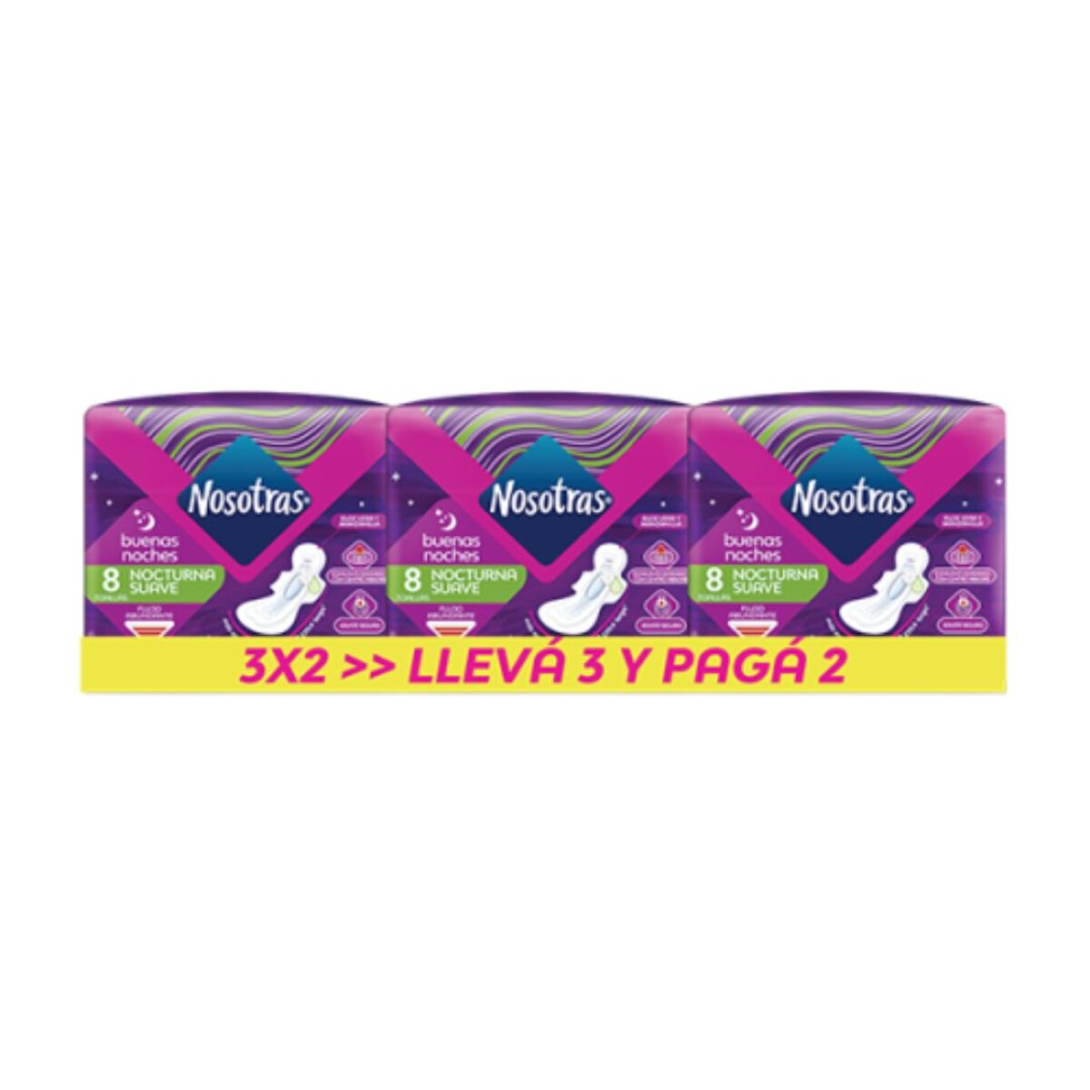 Promo Toallas Nocturnas suave Nosotras 3x2 