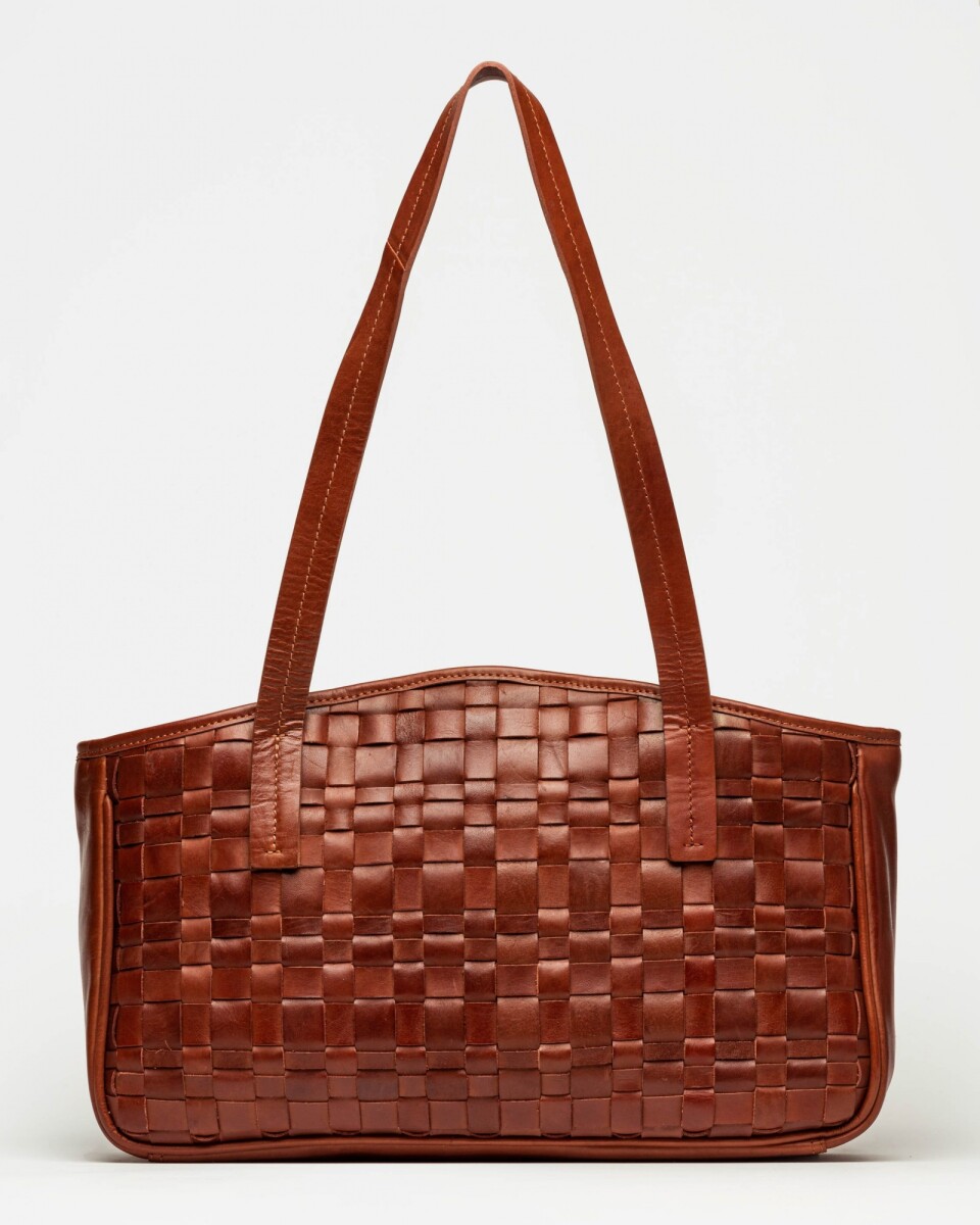 Bolso The Knit Bag en cuero vacuno - Cuoio 