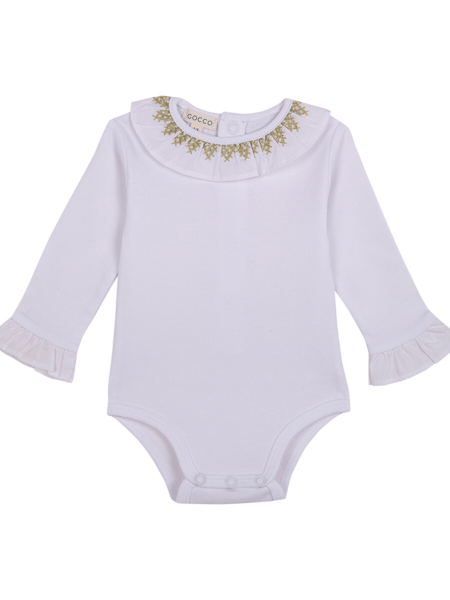 Body Manga Larga Con Blanco Optico