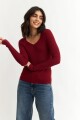 Sweater escote corazón BORDO