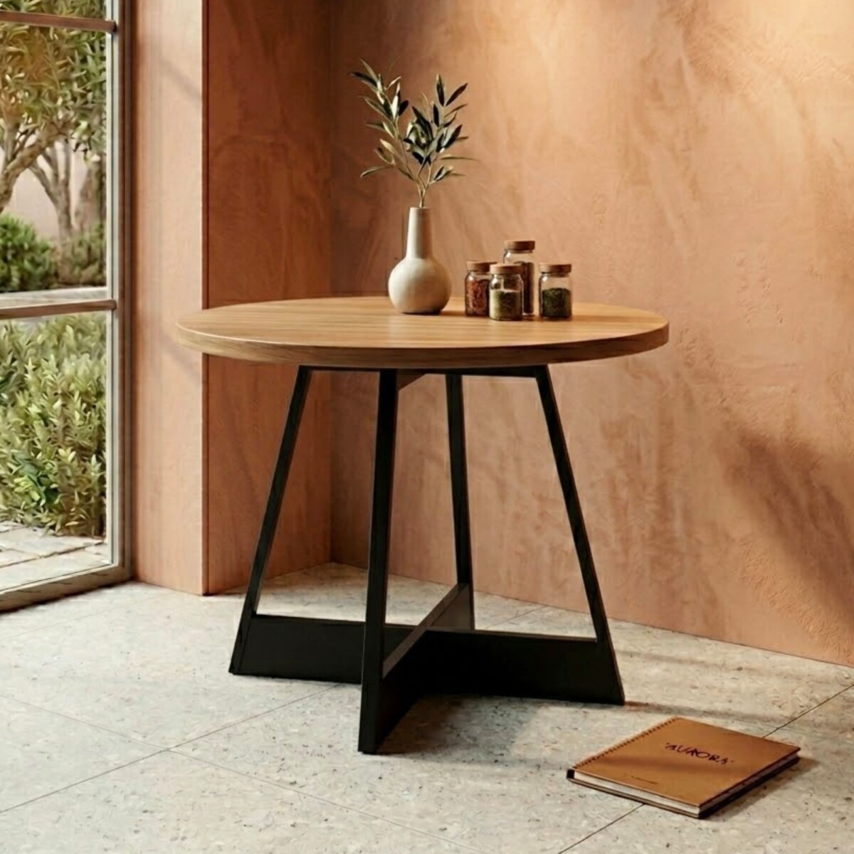 Mesa Atria Redonda - Negro 