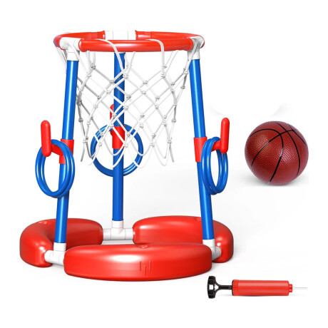 Juego De Piscina 2 En 1 Basket y Aros Verano Rojo