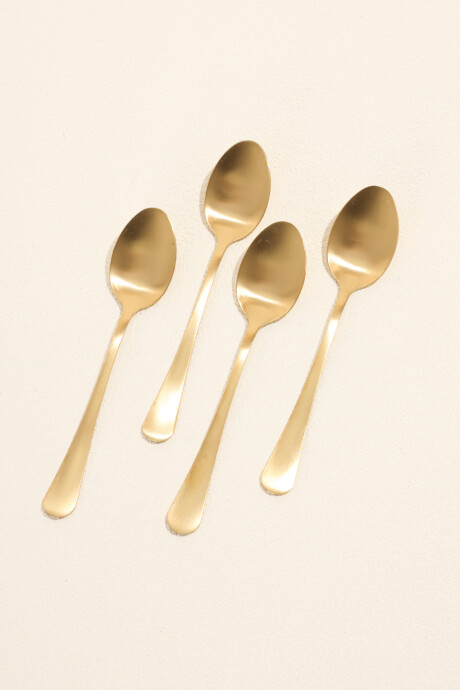 Cuchara De Té Olivo Set 4 Un. Dorado Color Unico