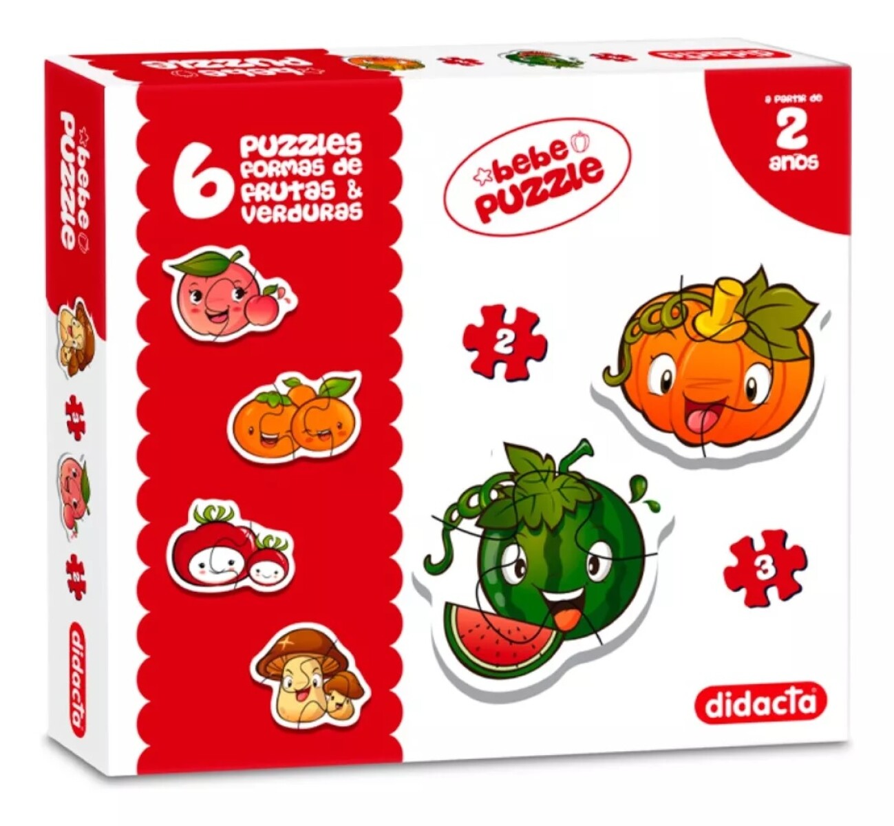 6 Puzzles formas de frutas y verduras 