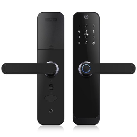 Cerradura smart Tuya HR07-P lector huella + Cámara HD WIFI 001