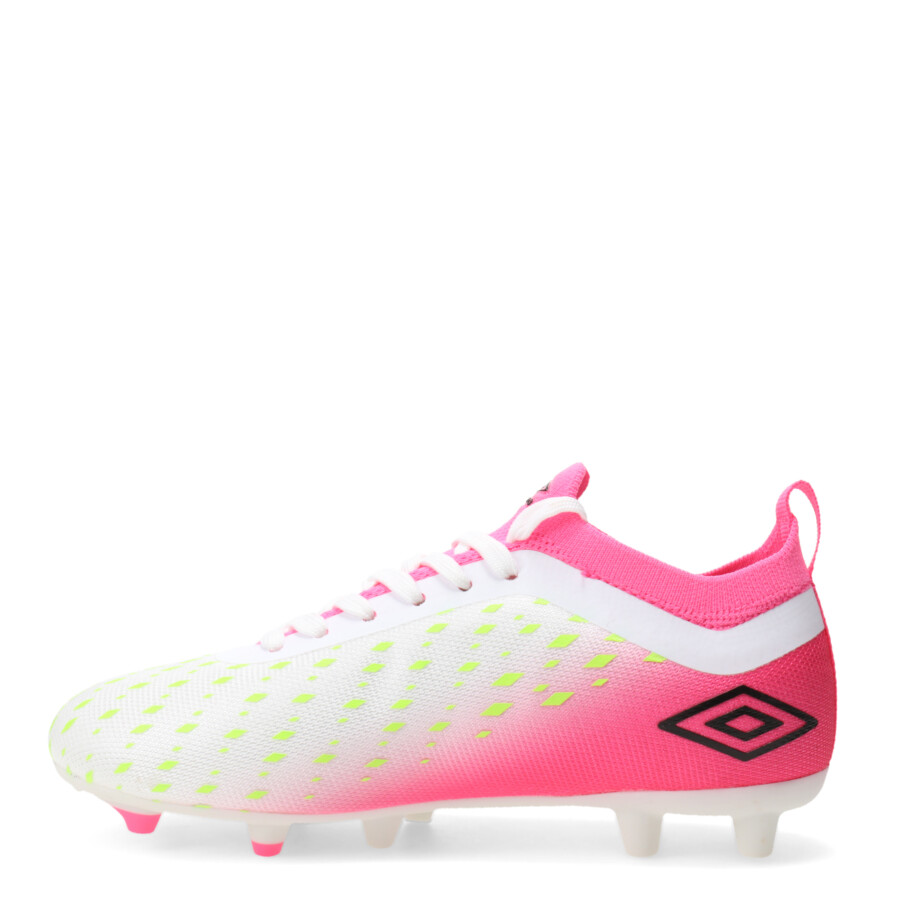 Championes de Niños Umbro Fútbol 11 Limit HG Blanco - Rosado - Amarillo Lima