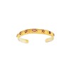 Brazalete Pune-Plata Rodinada con micra oro 18k-Piedra Granate-BR2000 Conpiedra