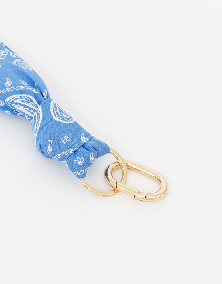 Llavero Cordón Llavero Y Bag Charm Bandana Paisley - Azul Medio
