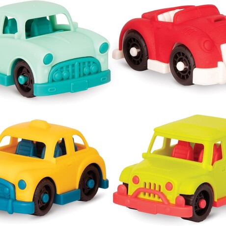 Set x4 Mini Vehiculos: auto retro, taxi, 4x4, roadster