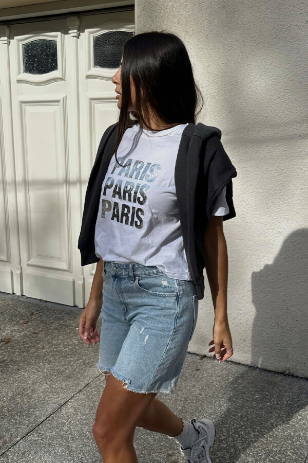 Remera estampa Paris Blanco
