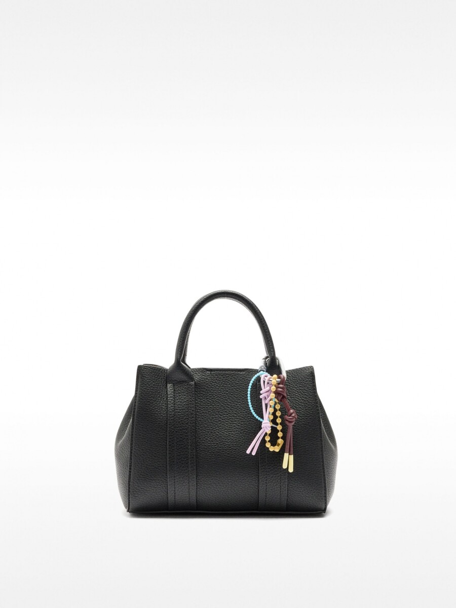 Bolso Tote Con Colgante S negro