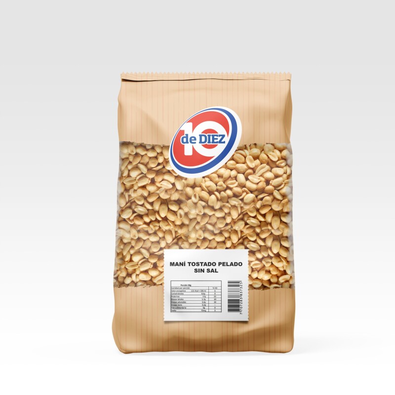 MANI TOSTADO S/SAL 1KG DE DIEZ Mani Tostado S/sal 1kg De Diez