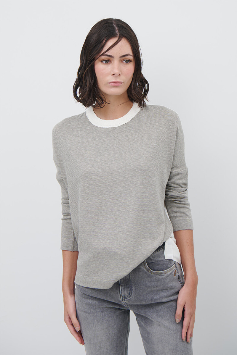 REMERA NECK GRIS