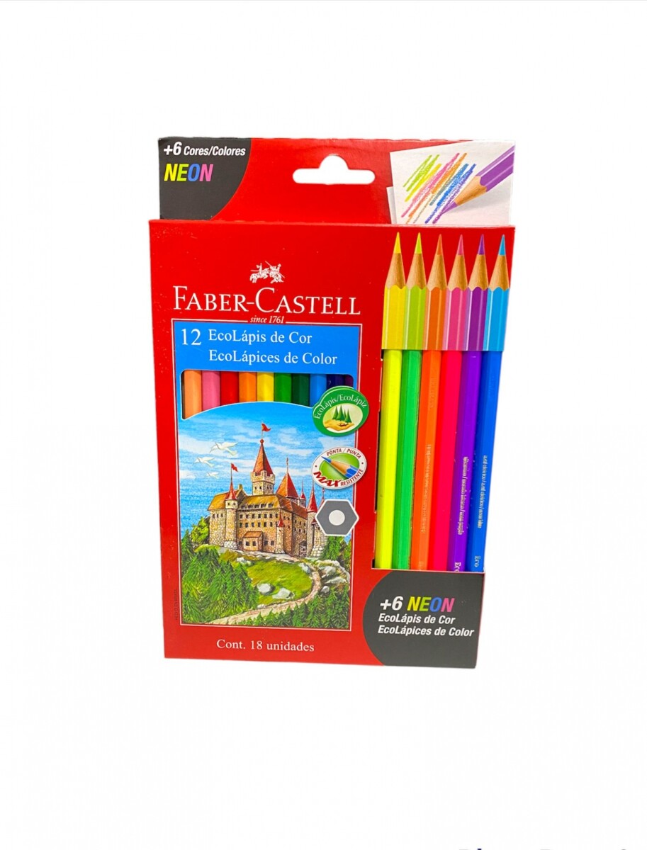 Lápices de Colores Hexagonal Faber-Castell x 12+6 Neon 