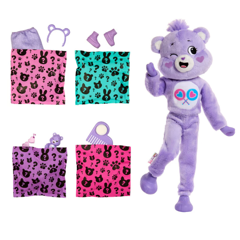 Muñeca Barbie Cutie Reveal Care Bears Generosa Lila