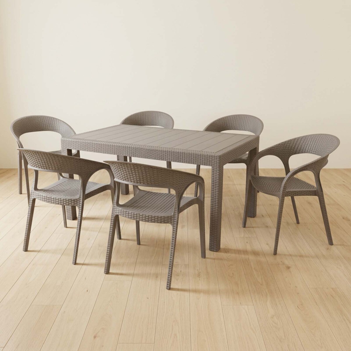 JUEGO - COMEDOR MARRÓN POLIPROPILENO ACADIA 