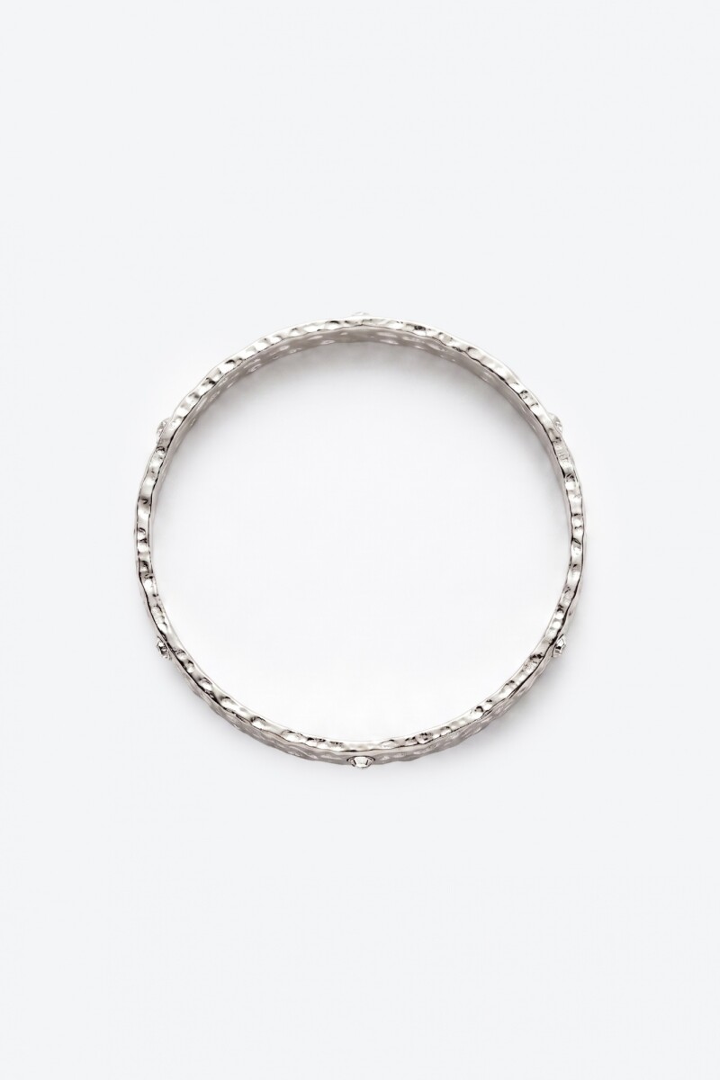 Pulsera rígida texture plateado