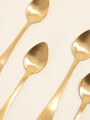 Cuchara Para Café Olivo Set 4 Un. Dorado Color Unico