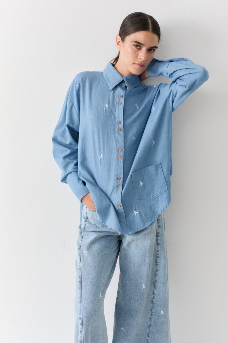 PRE VENTA CAMISA SPORTS JEAN Celeste