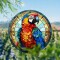Cuadro Redondo Estilo Vitral Guacamayo