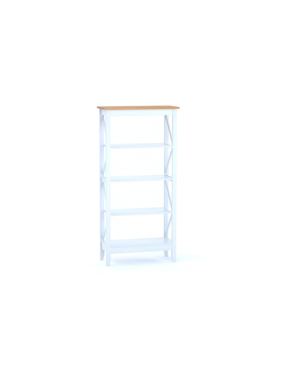 Biblioteca Larga 4 Estantes Blanco Línea Mexicana 2884 