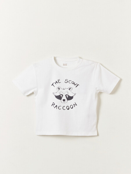 Remera oversize estampa Mapache Blanco