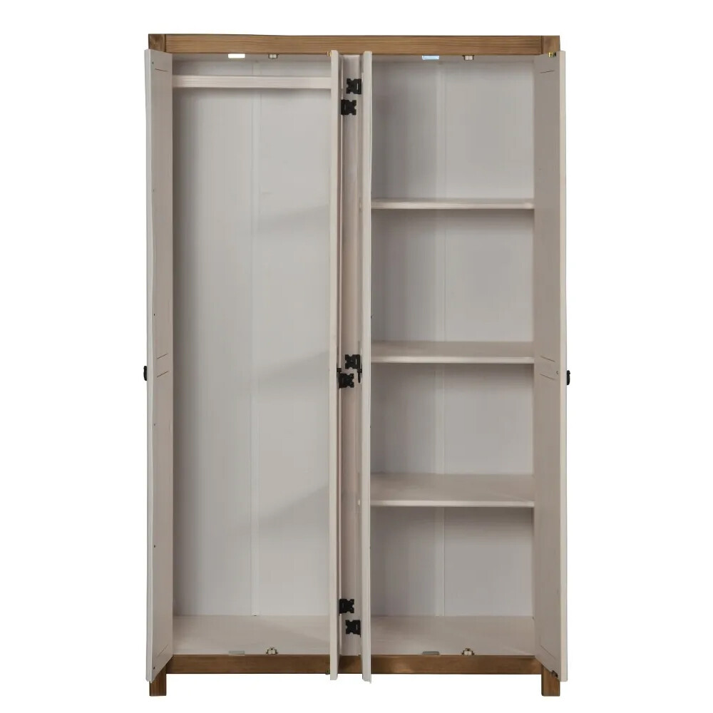 Placard Ropero Armario Madera Maciza Closet 4 Puertas Pino BLANCO